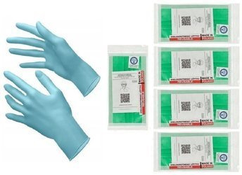 RĘKAWICE NITRYLOWE BEZPUDROWE NIEBIESKIE / CZARNE 100szt ROZMIAR S + 5x MASECZKA WIELOKROTNEGO UŻYTKU