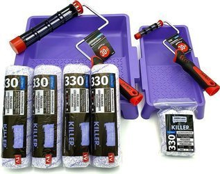 ZESTAW BLUE DOLPHIN WAŁEK KILLER 25cm 13mm 4szt + WAŁEK KILLER 10cm 13mm 2szt + UCHWYT ROLLER 25cm + UCHWYT ROLLER 10cm + KUWETA DUŻA + KUWETA MAŁA