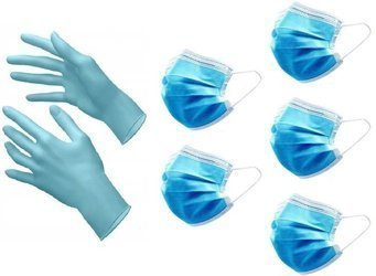 RĘKAWICE NITRYLOWE BEZPUDROWE NIEBIESKIE / CZARNE 100szt ROZMIAR XL + 5x MASECZKA CHIRURGICZNA 3-WARSTWOWA