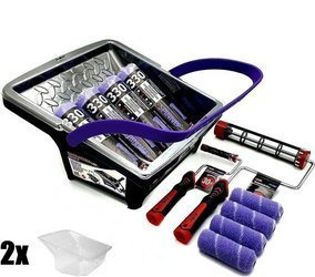 ZESTAW BLUE DOLPHIN WAŁEK SPINNER 25cm 13mm 4szt + WAŁEK SPINNER 10cm 9mm 2szt + UCHWYT ROLLER 25cm + UCHWYT ROLLER 10cm + WIADRO BARRACUDA