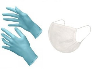 RĘKAWICE NITRYLOWE BEZPUDROWE 10szt ROZMIAR L + GRATIS MASCZKA BAWEŁNIANA 3W